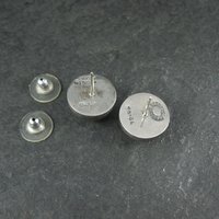 Large Sterling Silver Dome Earrings Alicia Mexican Silver