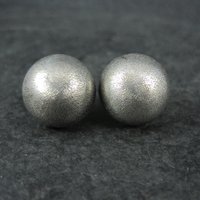 Large Sterling Silver Dome Earrings Alicia Mexican Silver