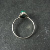 Dainty Sterling Malachite Ring Size 6