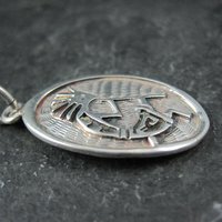 Vintage Sterling Silver Kokopelli Pendant Southwestern Overlay