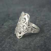 Vintage Sterling Silver Filigree Ring Size 8