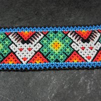 Vintage Loom Beaded Deer Bracelet 7"