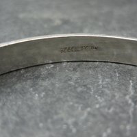 Mexican Sterling Hammered Bangle Bracelet 8" Vintage Silver