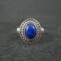 Sterling Silver Lapis Lazuli Ring Size 5 Vintage