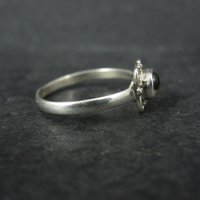 Dainty Sterling Silver Citrine Ring Size 9 Estate Jewelry