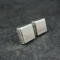 Vintage Sterling Silver Square Earrings 10MM