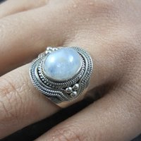 Sterling Silver Rainbow Moonstone Ring Size 7