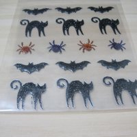 Glitter Cat Bat Spider Halloween Stickers Recollections Scrapbooking