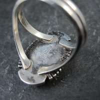 Vintage Sterling Inlay Ring Size 7 Southwestern Silver