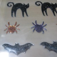Glitter Cat Bat Spider Halloween Stickers Recollections Scrapbooking