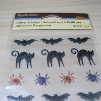 Glitter Cat Bat Spider Halloween Stickers Recollections Scrapbooking