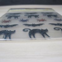 Glitter Cat Bat Spider Halloween Stickers Recollections Scrapbooking