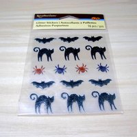 Glitter Cat Bat Spider Halloween Stickers Recollections Scrapbooking