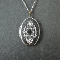 Vintage Etched Locket Pendant
