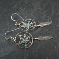 Vintage Dreamcatcher Earrings Sterling Silver