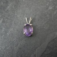 Tiny Oval Amethyst Pendant