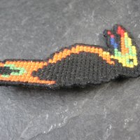 Vintage Cross Stitch Toucan Brooch Pin
