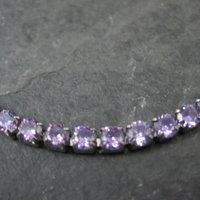 Estate Stainless Steel Purple Cz Tennis Bracelet 7-10"