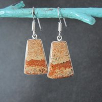 Simple Jasper Earrings Sterling Silver