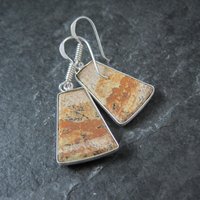 Simple Jasper Earrings Sterling Silver