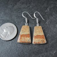 Simple Jasper Earrings Sterling Silver