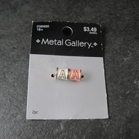 Enamel Initial A Barrel Beads