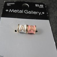 Enamel Initial A Barrel Beads