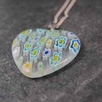 Vintage Millefiori Heart Pendant Necklace