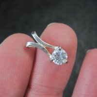 Tiny Sterling Silver Cz Pendant