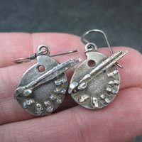 Vintage Sterling Painters Pallet Earrings