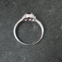 Estate Sterling Ruby Solitaire Ring Size 8