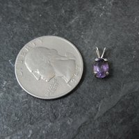 Tiny Oval Amethyst Pendant