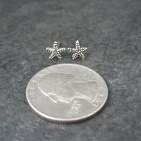 Tiny Vintage Sterling Starfish Earrings