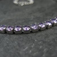 Estate Stainless Steel Purple Cz Tennis Bracelet 7-10"