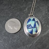 Southwestern Lapis Lazuli Opal Inlay Pendant Necklace
