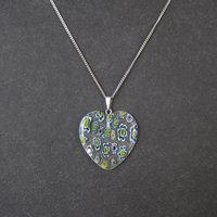 Vintage Millefiori Heart Pendant Necklace