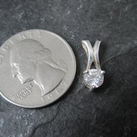 Tiny Sterling Silver Cz Pendant