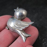 Vintage Sterling Bird Brooch Mexican Silver