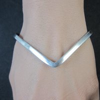 Dainty Sterling Silver Sweater Cuff Bracelet 6.5 Inches
