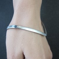 Dainty Sterling Silver Sweater Cuff Bracelet 6.5 Inches