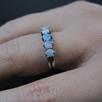 Vintage Sterling Opal Ring Size 5.5 British Silver