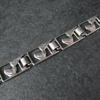 Vintage Sterling Duck Bracelet 7.25" Italian Silver