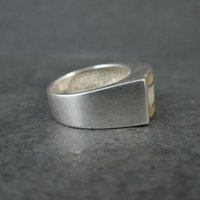 Vintage Sterling Mother of Pearl Inlay Ring Size 7