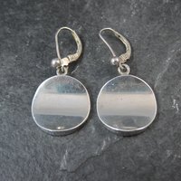 Vintage Sterling Concave Circle Earrings MCM Barra