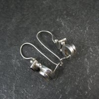 Sterling Garnet Smoky Quartz Earrings Latch Back