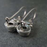 Sterling Garnet Smoky Quartz Earrings Latch Back