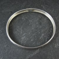 Vintage Diamond Cut Sterling Bangle Bracelet 6.75 Inches