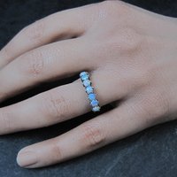 Vintage Sterling Opal Ring Size 5.5 British Silver