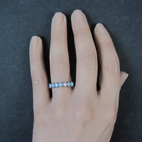 Vintage Sterling Opal Ring Size 5.5 British Silver