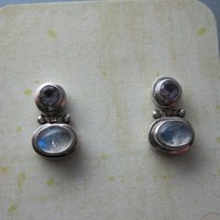 Vintage Amethyst and Rainbow Moonstone Earrings